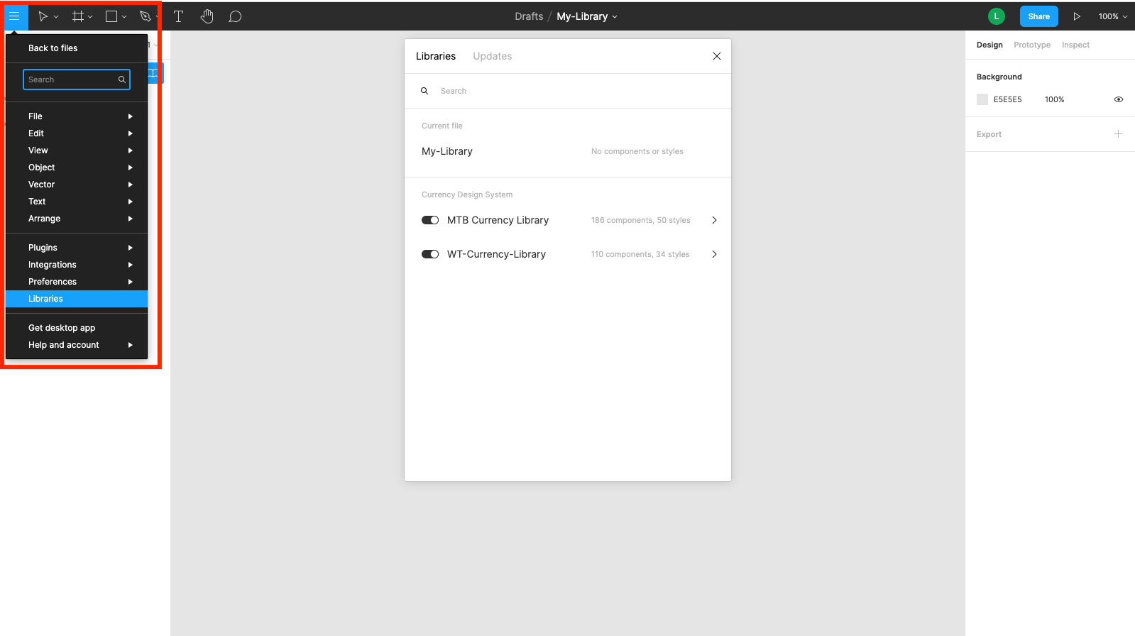 Editor Toolbar Library Modal