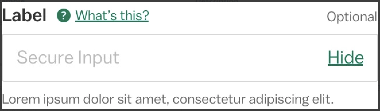 Secure Text Input Field