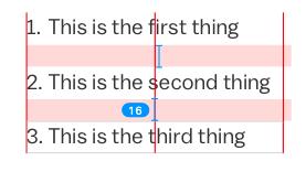 Example of spacing between ordered and unordered list items