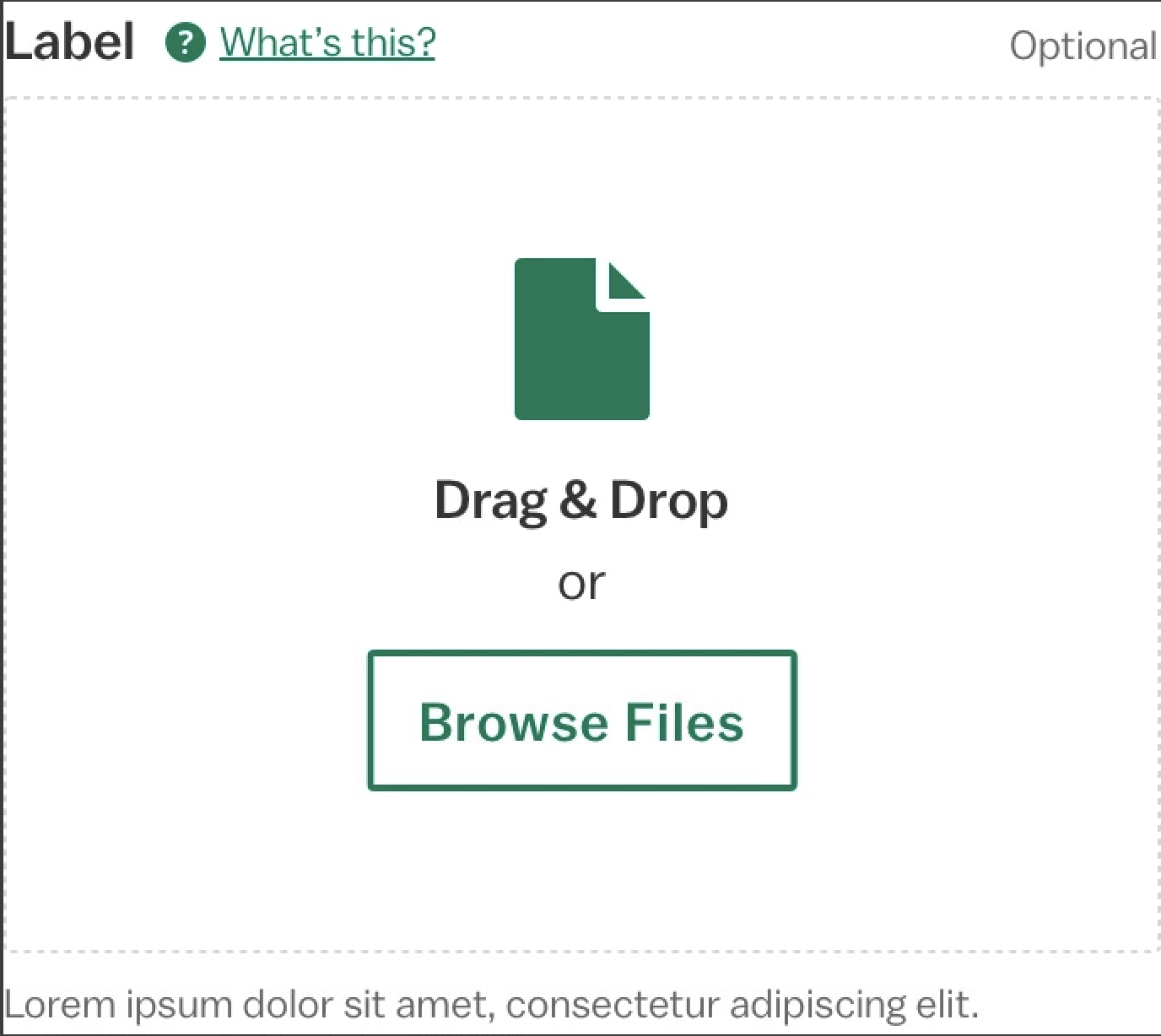Upload Field default state