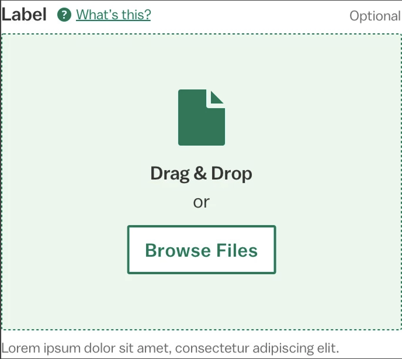 Upload Field hover state