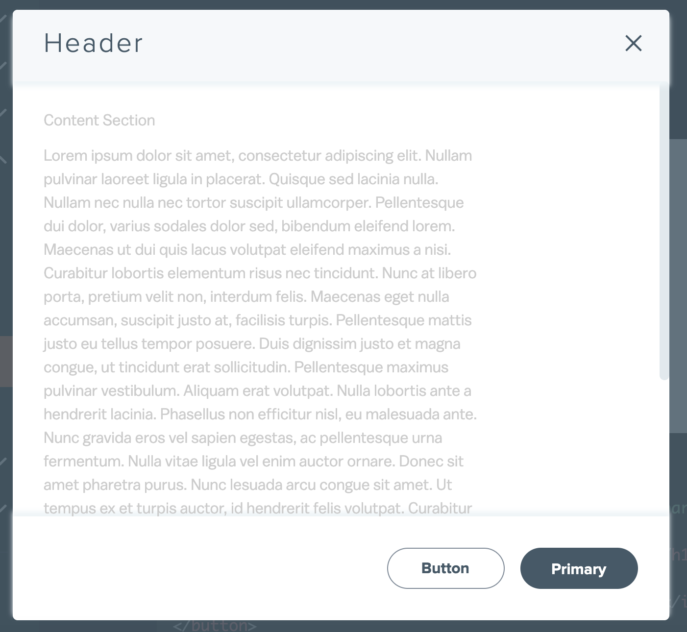 Screenshot of modal component.